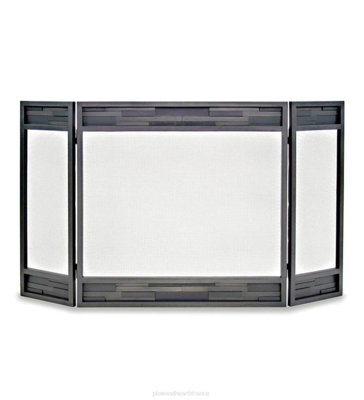 Plow & Hearth cheminée écran de cheminée à trois panneaux Lanier au fini fer naturel 0BNZ2915