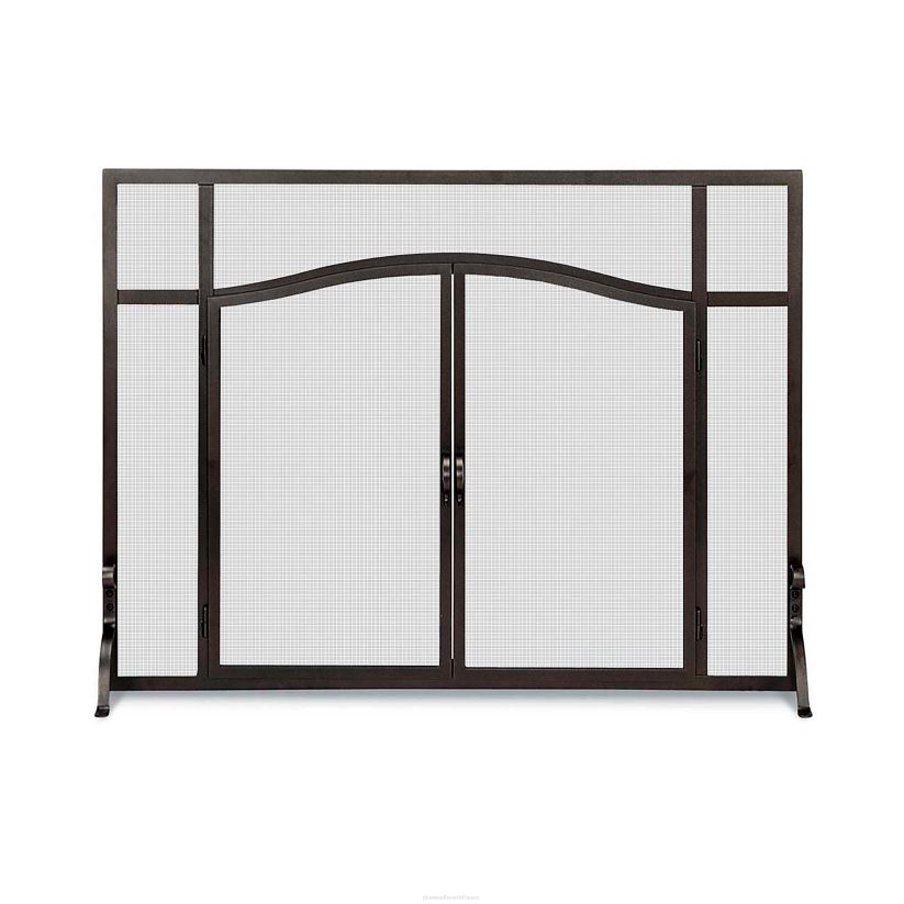 Plow & Hearth cheminée grand garde plat personnalisé avec portes cintrées - noir 0BNZ2927