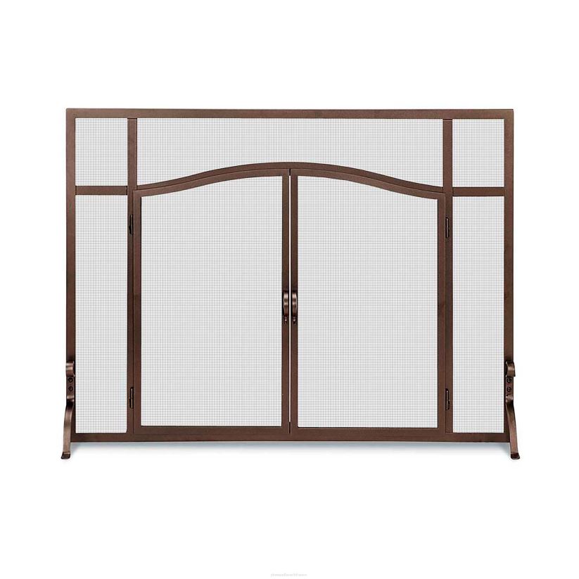 Plow & Hearth cheminée grand garde plat personnalisé avec portes cintrées - noir 0BNZ2927