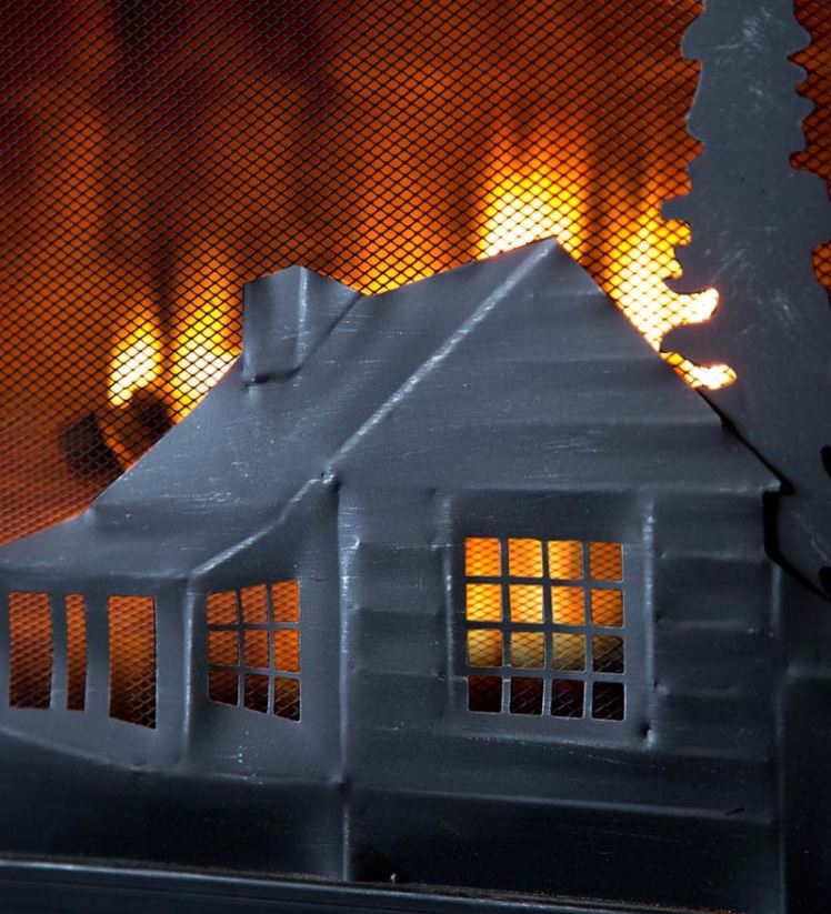 Plow & Hearth cheminée grand pare-feu pour cabane de montagne avec porte - noir 0BNZ3246