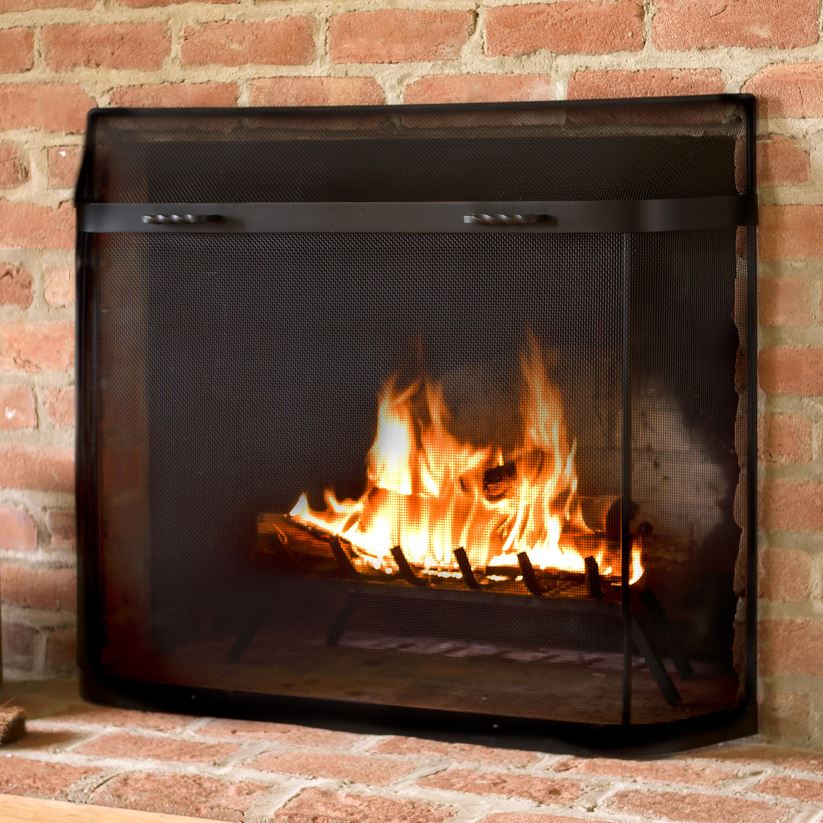 Plow & Hearth cheminée grand pare-étincelles série Custom Iron - 2 301 à 2 650 pouces carrés - noir 0BNZ2929