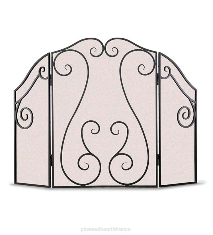 Plow & Hearth cheminée paravent à parchemin antique - noir 0BNZ2897