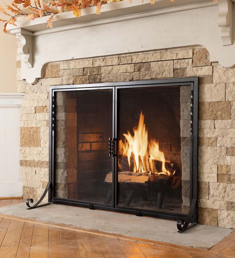 Plow & Hearth cheminée pare-feu Deep Creek avec portes 0BNZ2889