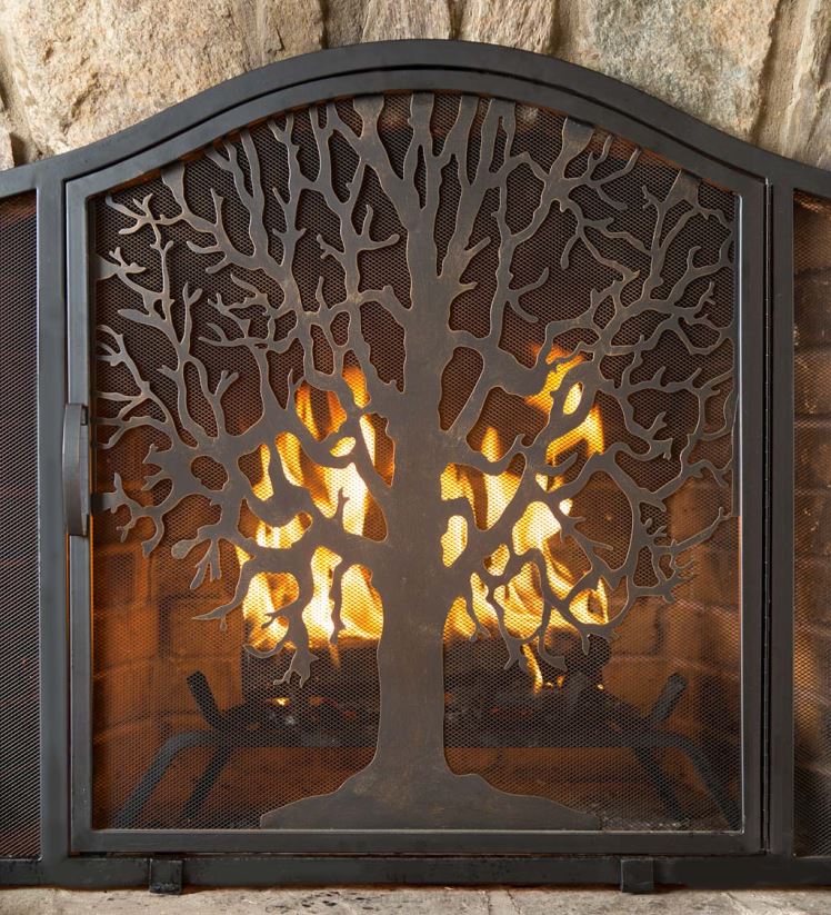 Plow & Hearth cheminée pare feu arbre de vie avec porte 0BNZ2870