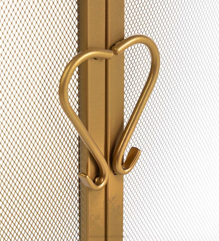 Plow & Hearth cheminée pare-feu à volutes en fonte avec portes 0BNZ2869