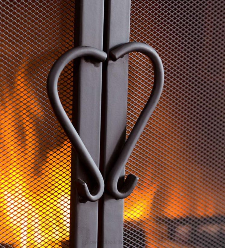 Plow & Hearth cheminée pare-feu à volutes en fonte avec portes 0BNZ2869