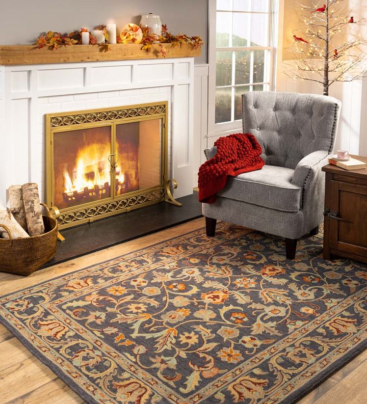 Plow & Hearth cheminée pare-feu à volutes en fonte avec portes 0BNZ2869