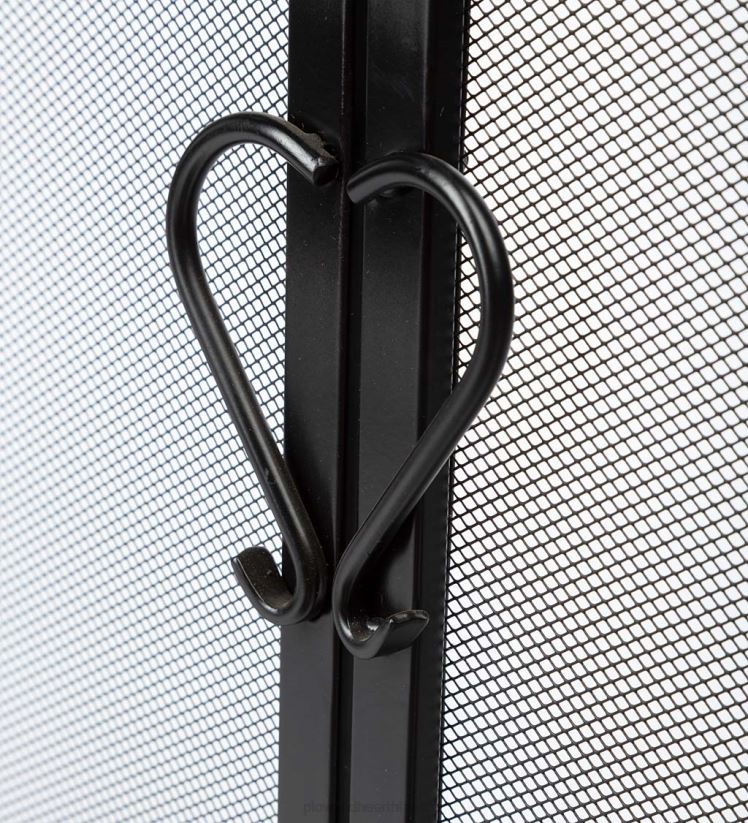 Plow & Hearth cheminée pare-feu à volutes en fonte avec portes 0BNZ2869