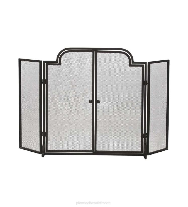 Plow & Hearth cheminée pare-étincelles arqué à trois volets avec portes 0BNZ2910