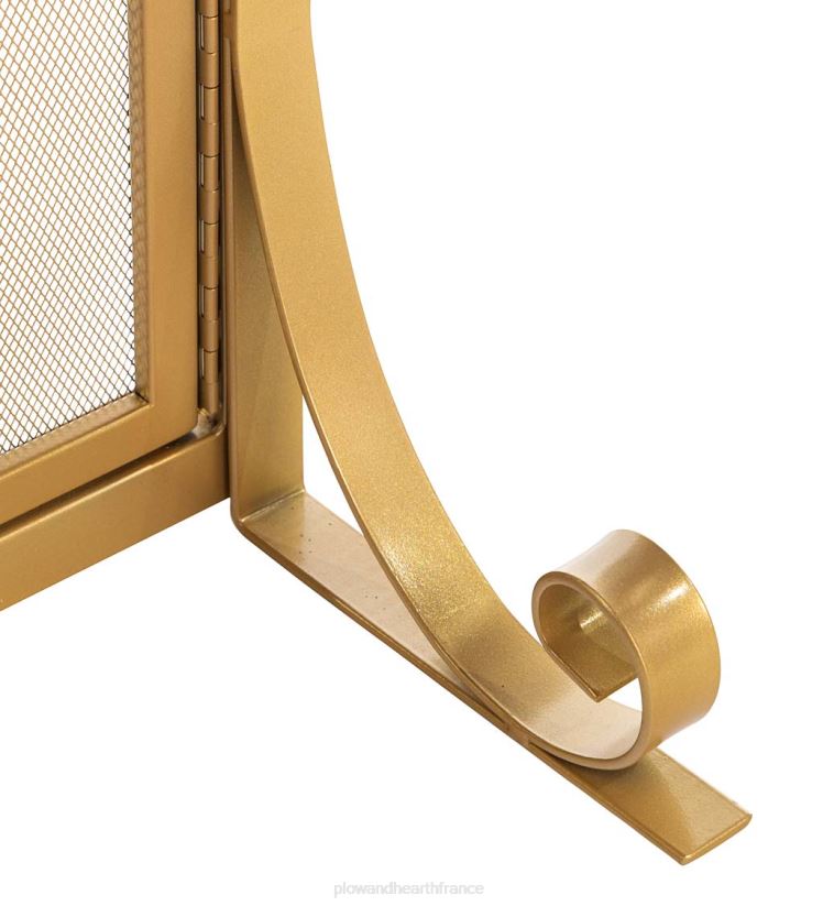 Plow & Hearth cheminée petit écran de cheminée à crête avec portes - cuivre 0BNZ3192