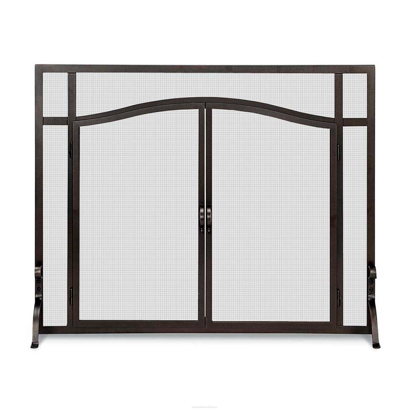 Plow & Hearth cheminée petite garde plate sur mesure avec portes cintrées - noir 0BNZ2928