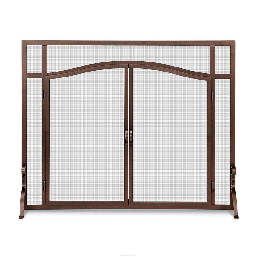 Plow & Hearth cheminée petite garde plate sur mesure avec portes cintrées - noir 0BNZ2928