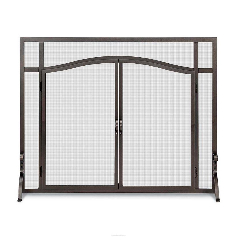 Plow & Hearth cheminée petite garde plate sur mesure avec portes cintrées - noir 0BNZ2928