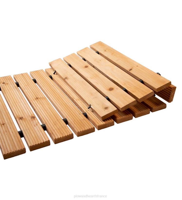 Plow & Hearth cour et jardin Allée portative en bois dur droite déployable de 8 pi 0BNZ60