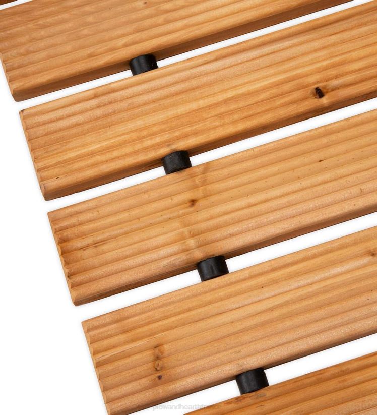 Plow & Hearth cour et jardin Allée portative en bois dur droite déployable de 8 pi 0BNZ60