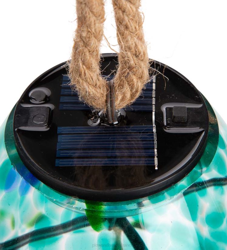 Plow & Hearth cour et jardin Carillon de cloche en verre d'art solaire - rouge 0BNZ107