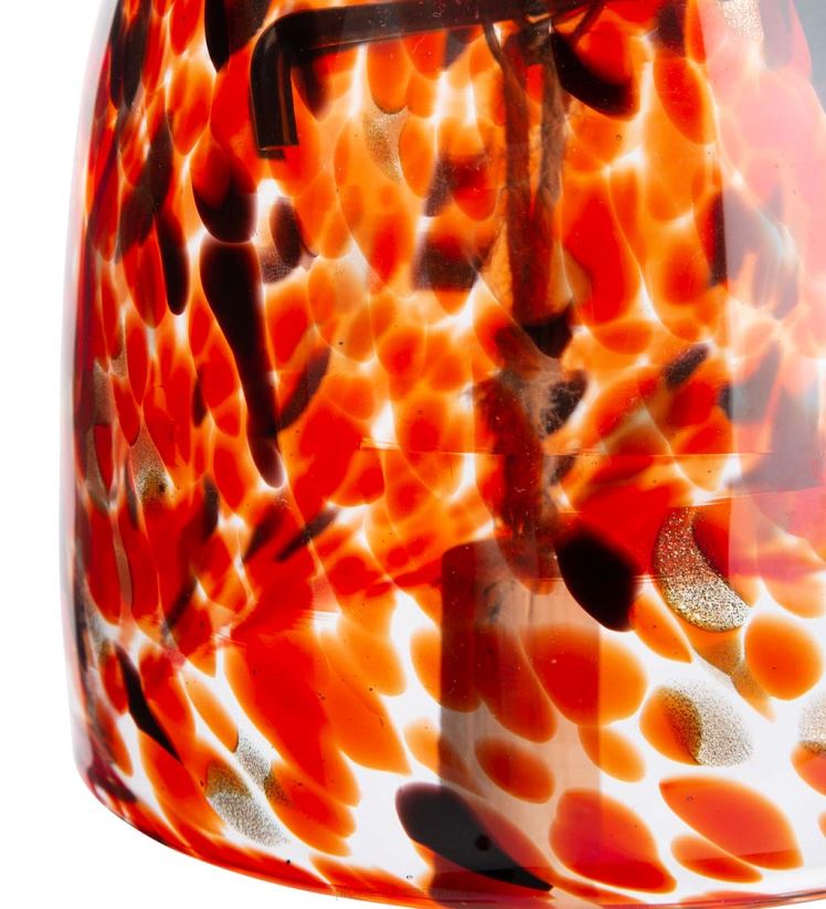 Plow & Hearth cour et jardin Carillon de cloche en verre d'art solaire - rouge 0BNZ107