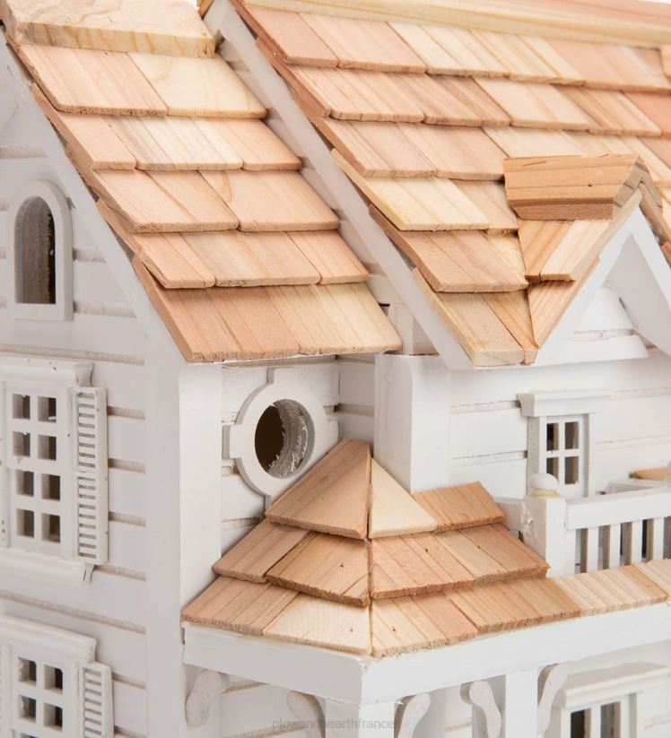 Plow & Hearth cour et jardin Ensemble de nichoirs éclairés et de poteaux sur pied Kingsgate Cottage 0BNZ80