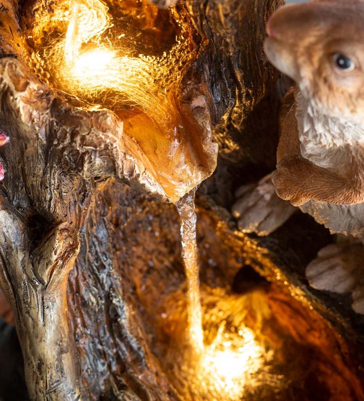 Plow & Hearth cour et jardin Fontaine électrique éclairée pour lapins des bois 0BNZ398