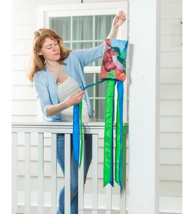 Plow & Hearth cour et jardin Manche à air à mouvement solaire à LED inspirée de la nature - papillon 0BNZ132