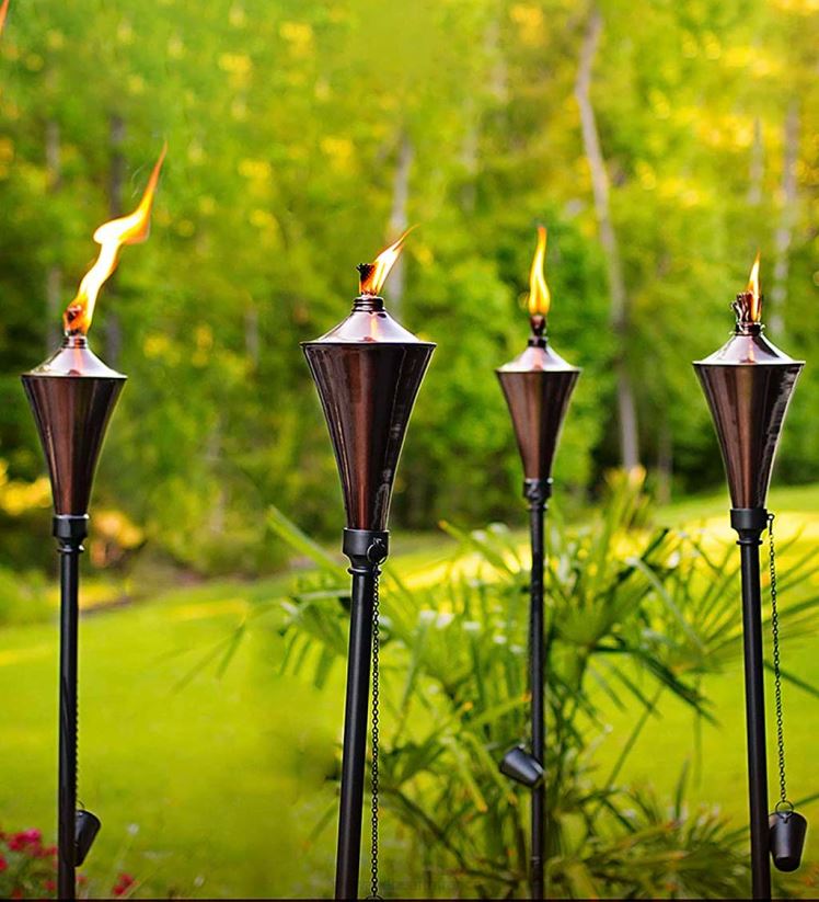 Plow & Hearth cour et jardin Torches de jardin 4 en 1, lot de 4 - caramel 0BNZ347