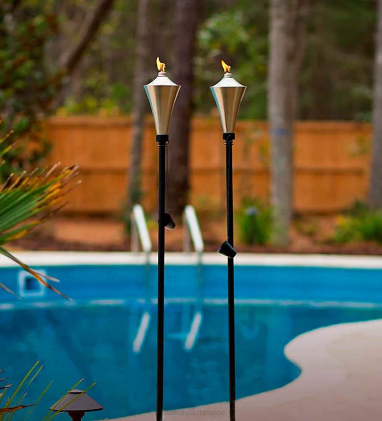 Plow & Hearth cour et jardin Torches de jardin 4 en 1, lot de 4 - caramel 0BNZ347