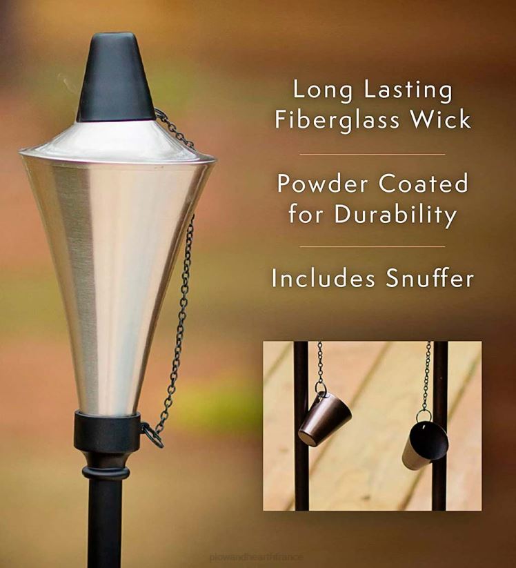 Plow & Hearth cour et jardin Torches de jardin 4 en 1, lot de 4 - caramel 0BNZ347