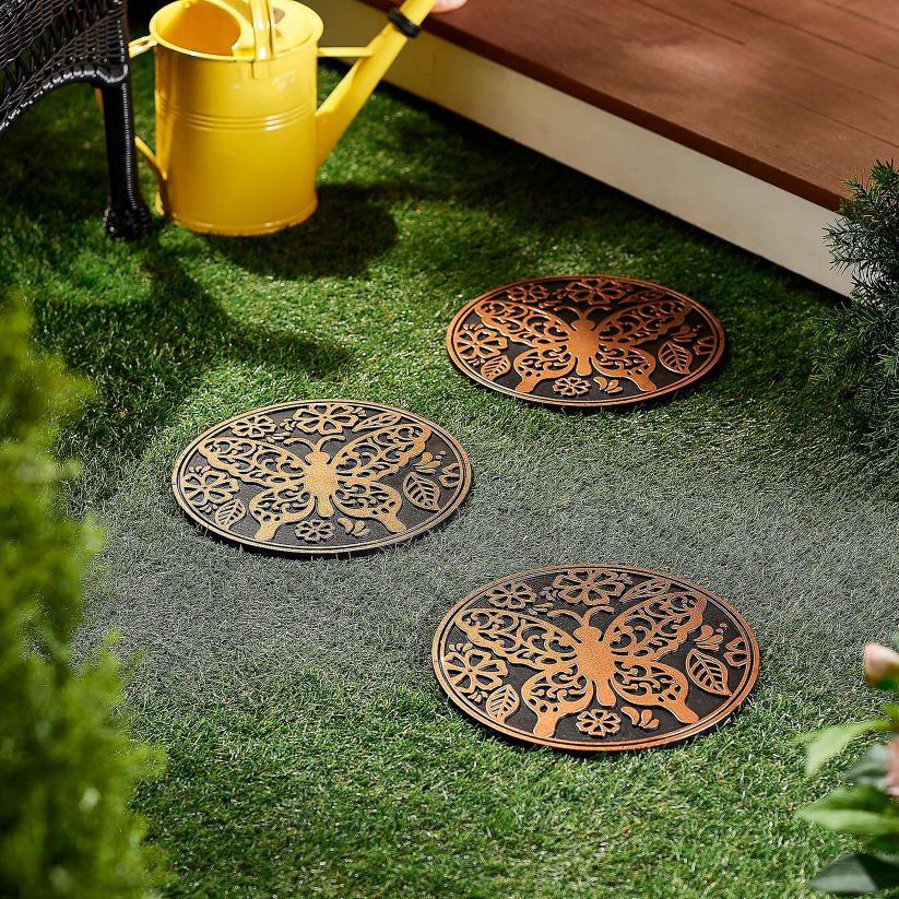 Plow & Hearth cour et jardin Tremplins en caoutchouc recyclé, lot de 3 - colibri 0BNZ263