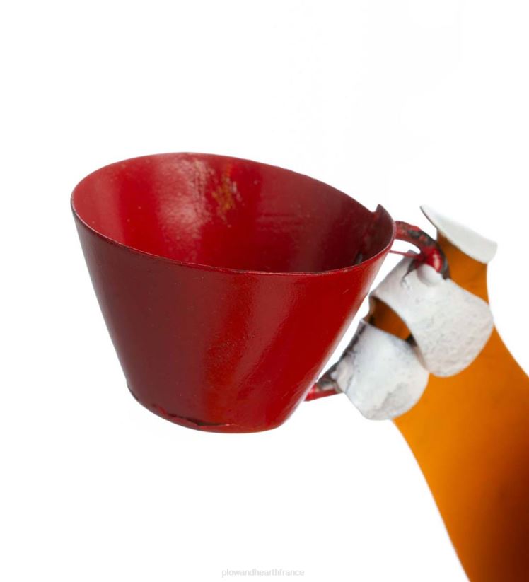 Plow & Hearth cour et jardin art de jardin de grenouille de café en métal recyclé 0BNZ81