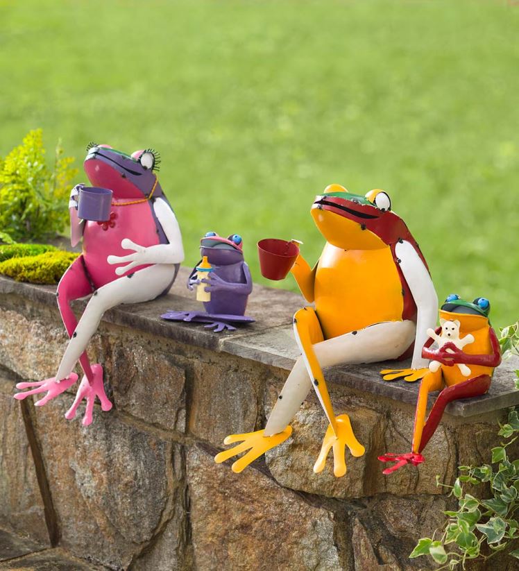 Plow & Hearth cour et jardin art de jardin de grenouille de café en métal recyclé 0BNZ81