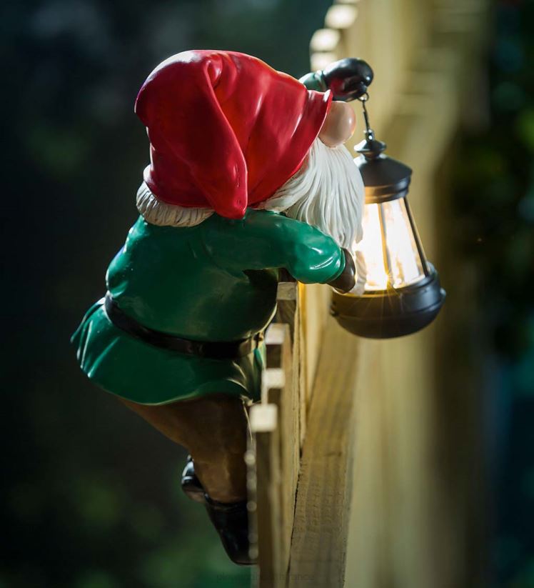 Plow & Hearth cour et jardin cintre de clôture de gnome solaire 0BNZ333