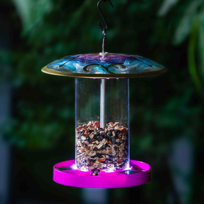 Plow & Hearth cour et jardin mangeoire solaire éclairée pour oiseaux - papillon 0BNZ235
