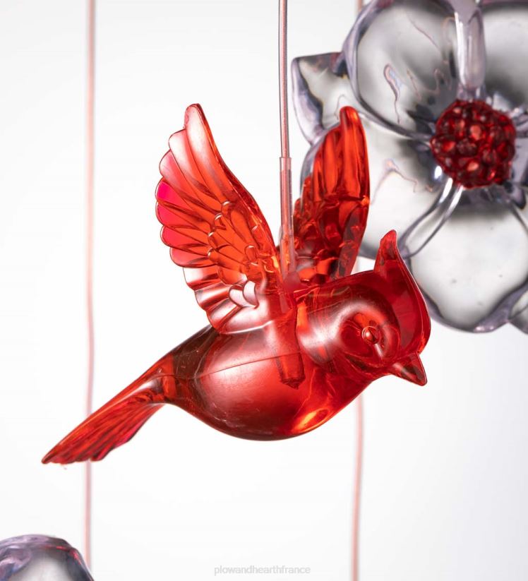 Plow & Hearth cour et jardin mobile solaire aux couleurs changeantes avec cardinaux et fleurs 0BNZ303