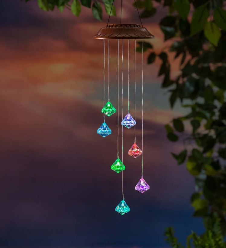 Plow & Hearth cour et jardin mobile solaire à changement de couleur, cristal 0BNZ289