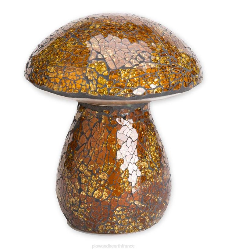 Plow & Hearth cour et jardin ornement de pelouse de champignon en mosaïque de verre - violet 0BNZ61