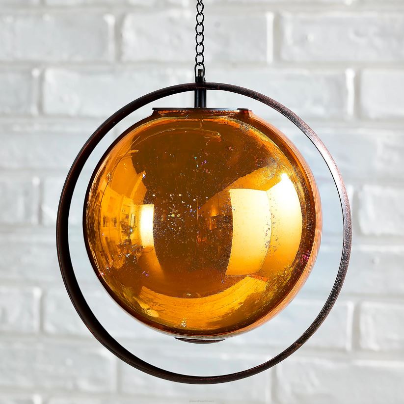 Plow & Hearth cour et jardin étoile solaire suspendue en verre au mercure - argent 0BNZ293