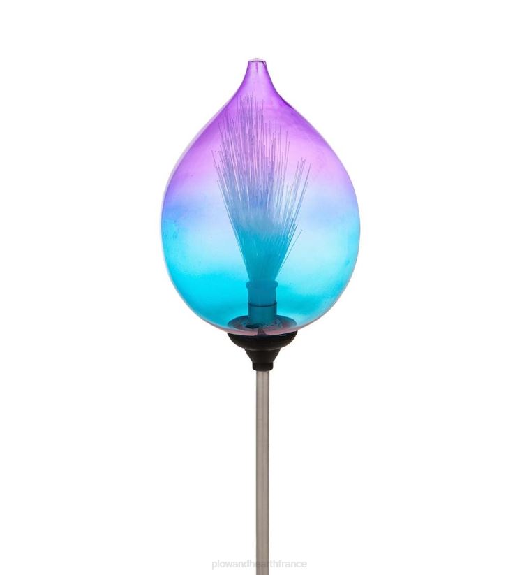 Plow & Hearth cour et jardin torche solaire à fibre optique - bleue 0BNZ403