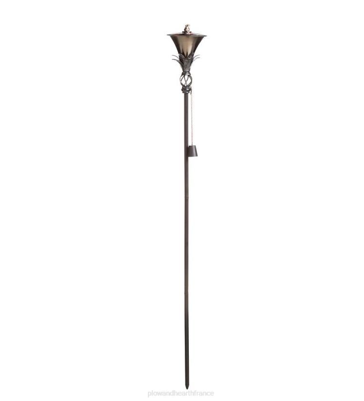 Plow & Hearth cour et jardin torches de jardin en acier, lot de 2 - nickel 0BNZ204