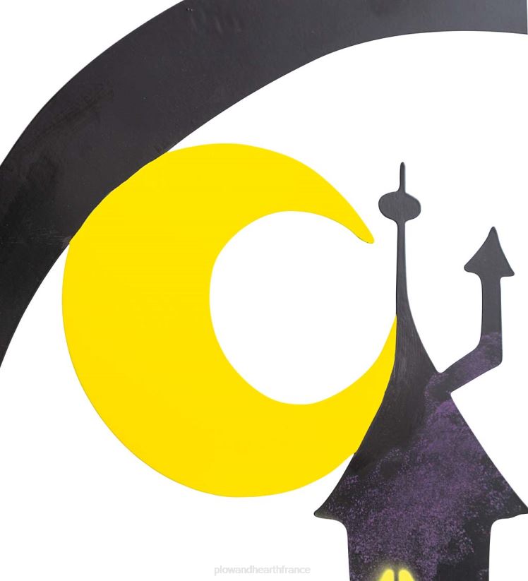 Plow & Hearth cour et jardin treillis d'Halloween en métal dans des designs de sorcières et de maisons hantées - maison hantée 0BNZ203