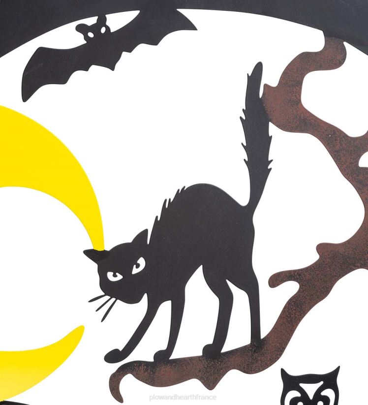 Plow & Hearth cour et jardin treillis d'Halloween en métal dans des designs de sorcières et de maisons hantées - maison hantée 0BNZ203