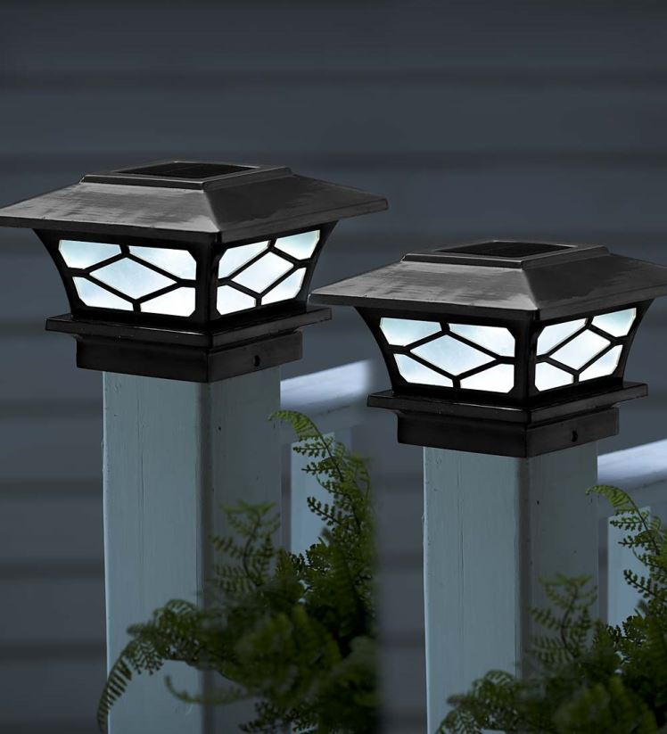 Plow & Hearth cour et jardin Capuchons de poteaux solaires de style mission classique, ensemble de 2 - cuivre 0BNZ482