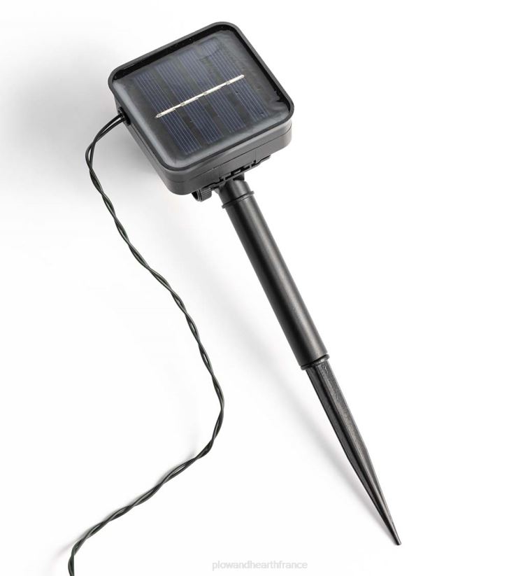 Plow & Hearth cour et jardin Guirlande lumineuse solaire multifonction avec 50 LED blanc chaud. 0BNZ457