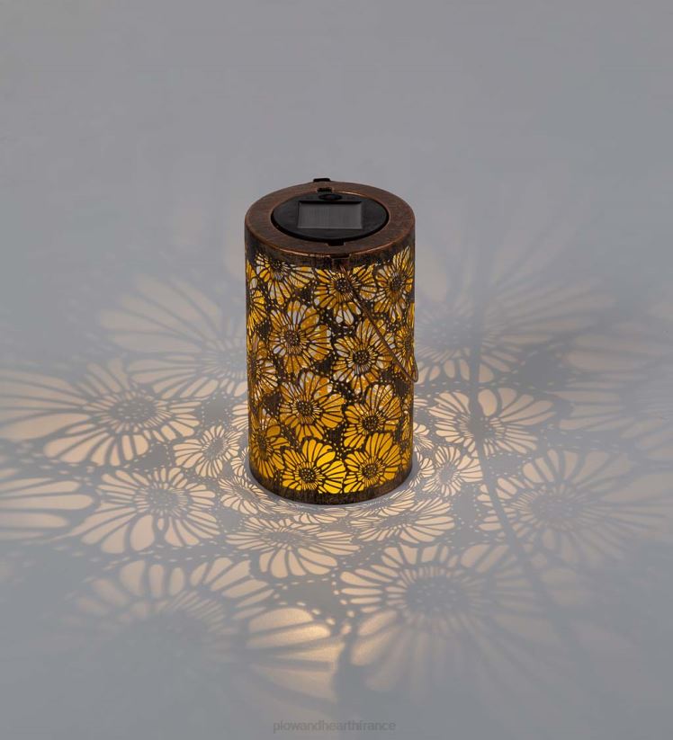 Plow & Hearth cour et jardin lanterne à fleurs silhouette solaire 0BNZ471