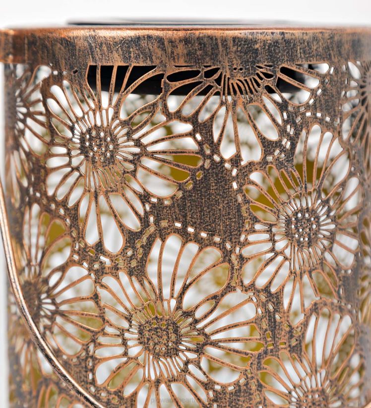 Plow & Hearth cour et jardin lanterne à fleurs silhouette solaire 0BNZ471