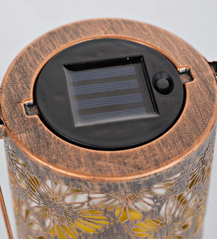 Plow & Hearth cour et jardin lanterne à fleurs silhouette solaire 0BNZ471