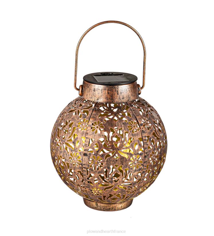 Plow & Hearth cour et jardin mini lanternes solaires découpées, lot de 2 - bronze 0BNZ484