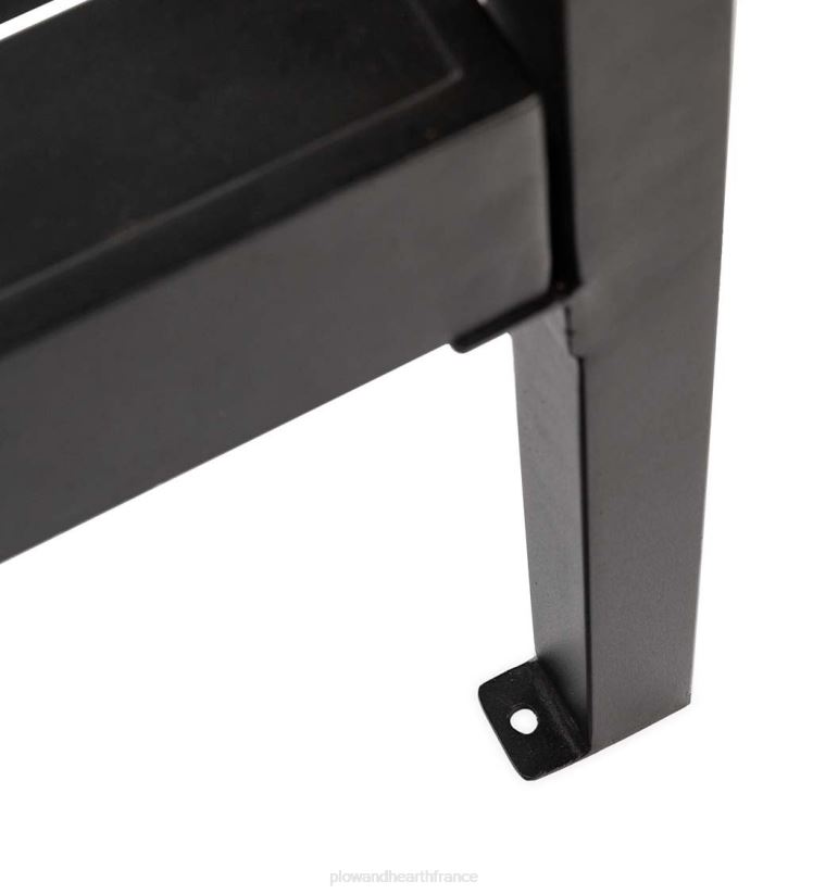 Plow & Hearth cour et jardin Pergola à banc tonnelle en fonte d'aluminium avec tables d'appoint - noir 0BNZ496