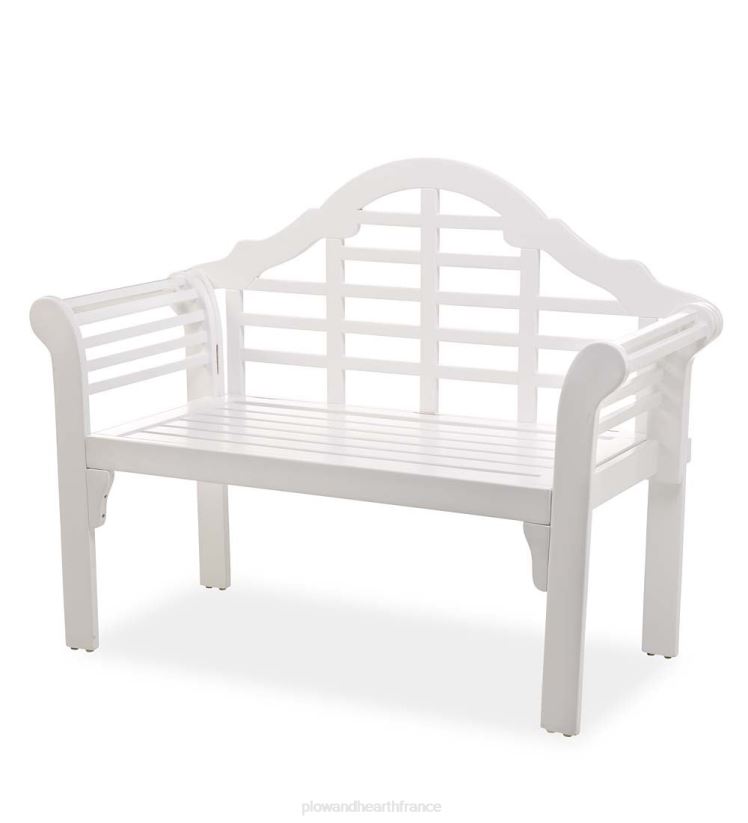 Plow & Hearth cour et jardin banc de jardin en bois Lutyens - blanc 0BNZ487