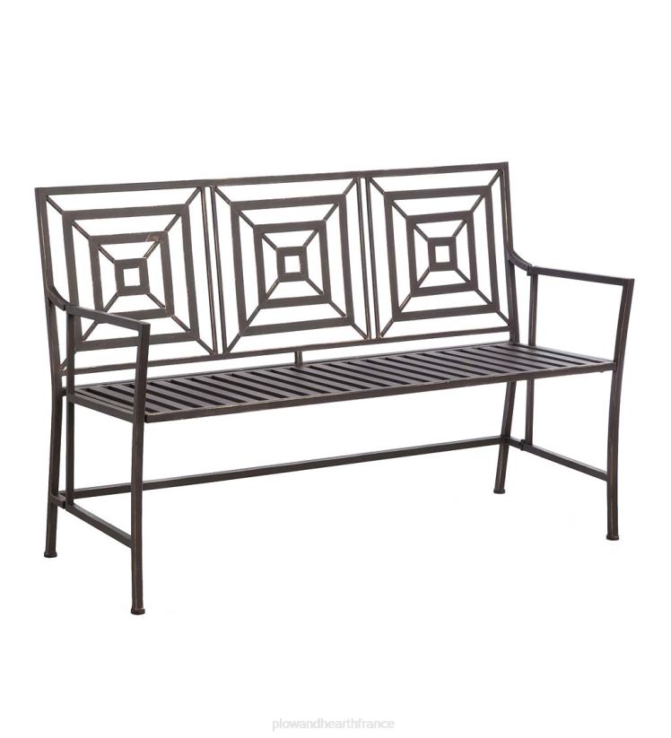 Plow & Hearth cour et jardin banc de jardin en métal bronze - bronze 0BNZ513