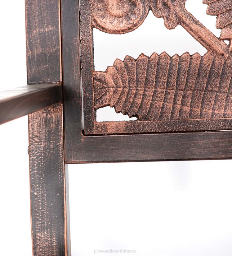 Plow & Hearth cour et jardin banc de jardin en métal frondes de fougère - bronze 0BNZ505